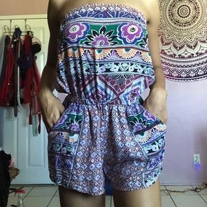 Boho strapless romper
